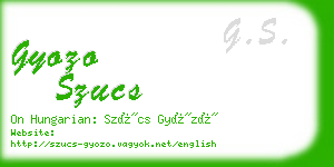 gyozo szucs business card